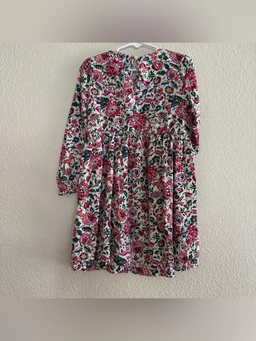 Old Navy Pink Floral Long-Sleeve Casual Dress Animal Friends Toddler Girl 5T